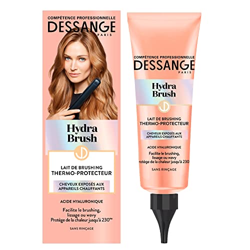 Dessange | Lait de Brushing Thermo-protecteur 230°| Anti Frizz 48H | -98% de casse en moins* | Hydra Brush | Tous types de cheveux | 125ml