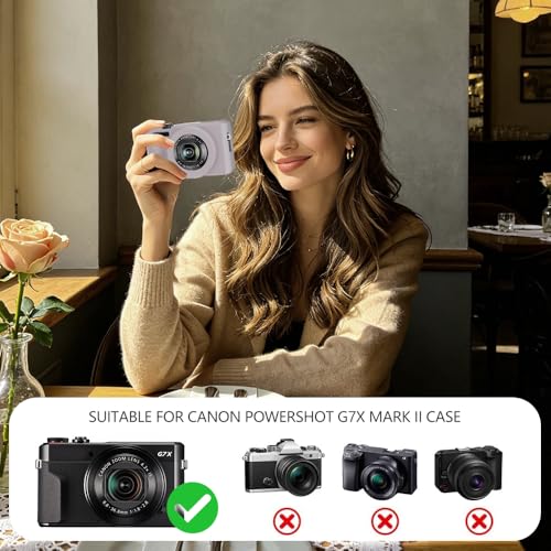 Funda de silicona para Powershot G7X Mark II con protector y correa miniatura 2
