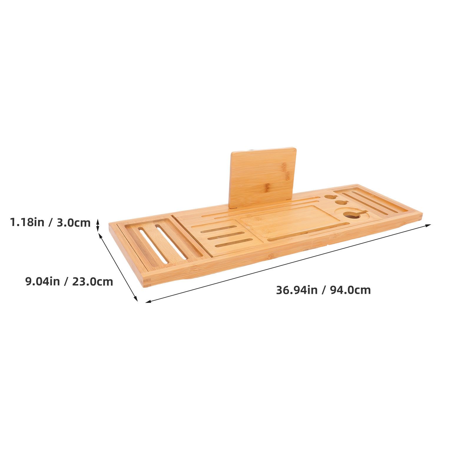 Toyvian Bandeja de Bambú para Bañera Extensible y Ajustable, Organizador Diseño Moderno y Elegante para Accesorios de Baño