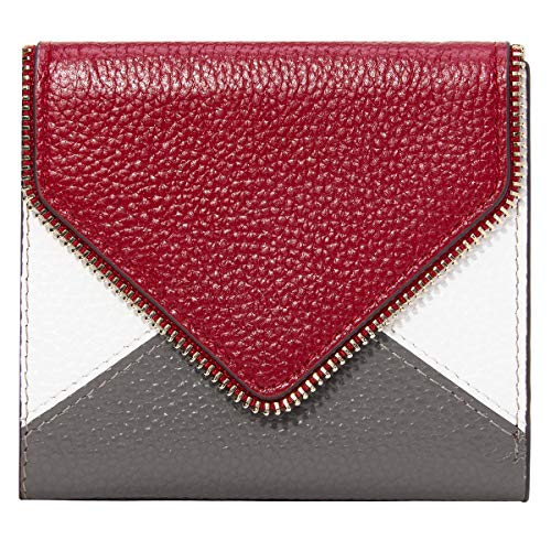BTNEEU Petit Portefeuille Femme Cuir RFID Blocage Porte Carte de Crédit Cuir, Portefeuille Court Femme avec Poche à Monnaie, Mini Porte Monnaie Femmes avec 6 Emplacements de Carte (Rouge)