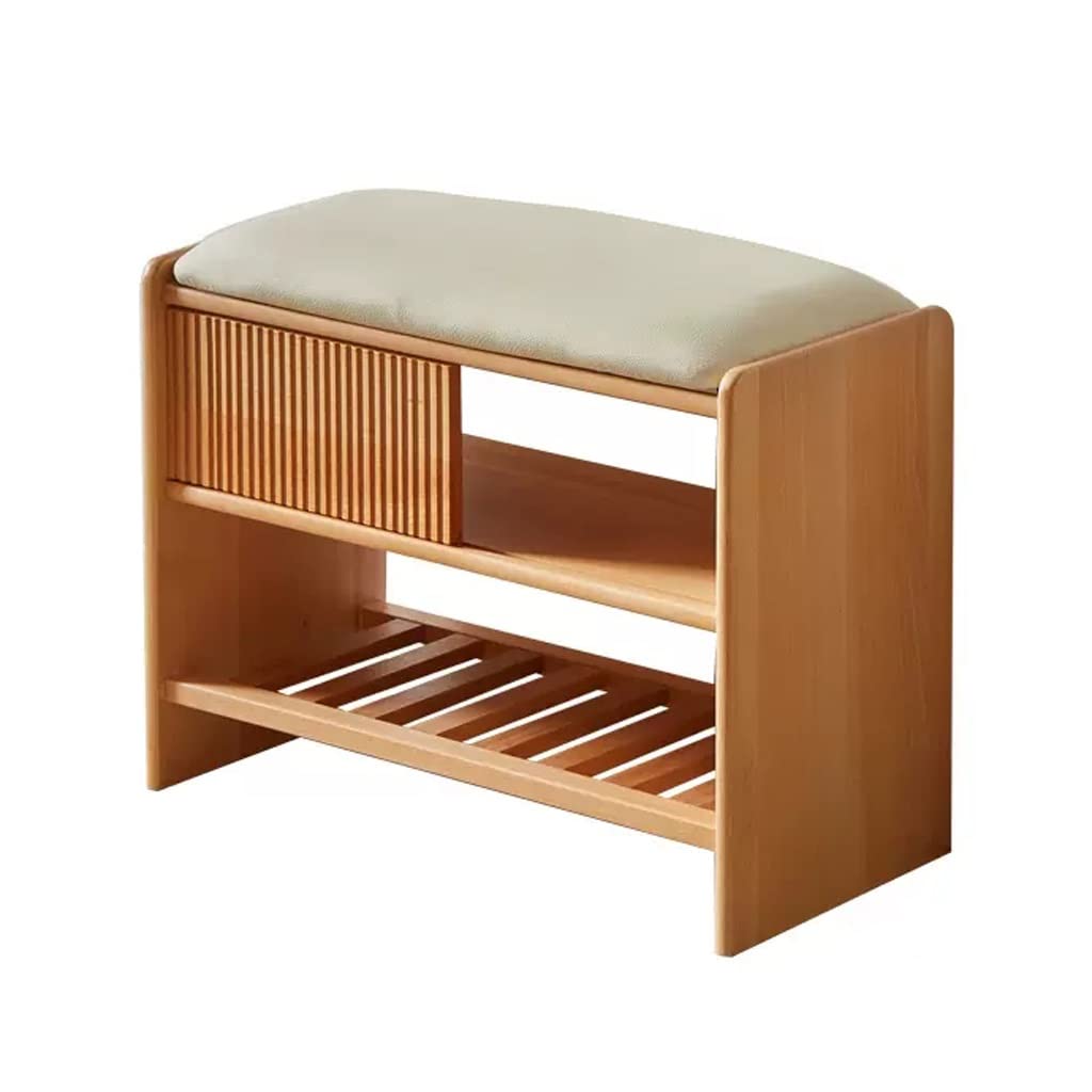 WDSOPK Footstool For Front Door Entrance Solid Wood Shoe Changing Stool Shoe Rack Can Sit On The Shoe Stool Into The Door Stool Into The Home Shoe Cabinet Sitting Stool Outdoor （A-L）