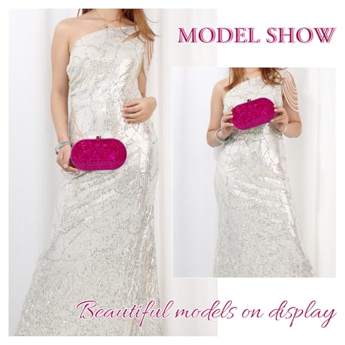 Image of Fecialy Acrylic Evening Clutch Bag for Women Shell Shape Handbags Marbling Purse Formal Party Bridal Wedding Crossbody Bag