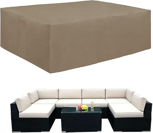 Miniatura 53 de Easy-Going Funda resistente 600D para muebles de patio, juego de mesa y silla rectangular para exteriores, funda impermeable para muebles Negro