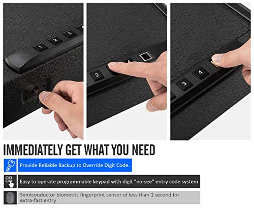Rpnb Gun Safe,California Doj Certified,Quick-Access Pistol Safe For Multiple Handguns With Biometric Fingerprint Lock #TOP5