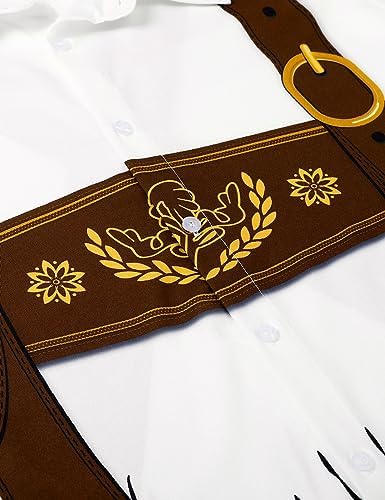 Oktoberfest Herren-Kostüm Hemd – Kurzarm, Bedruckt Mit Bier-Motiven, Lässig & Bequem, Für Karneval & Bierfeste