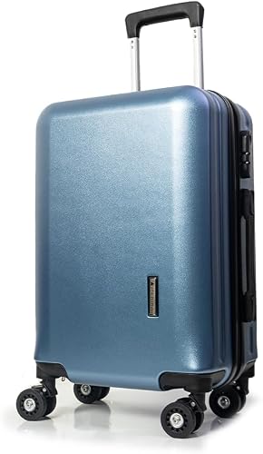 Sydney Hard Shell Carry-On Suitcase – 55cm Lightweight Hybrid Trolley Bag with 4 Spinner Wheels, Built-In Lock & Telescopic Handle | Scratch-Resistant ABS + Polycarbonate (Blue)