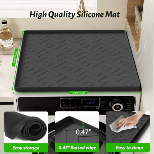 Image of Mini Fridge Silicone Mat 19.7 inchx19.7 inchx0.47 inch - Non-Slip, Spill-Proof, Drip Prevention | Ideal for Refrigerators, Washing Machines, Dryers, Wine Coolers, and Dishwashers