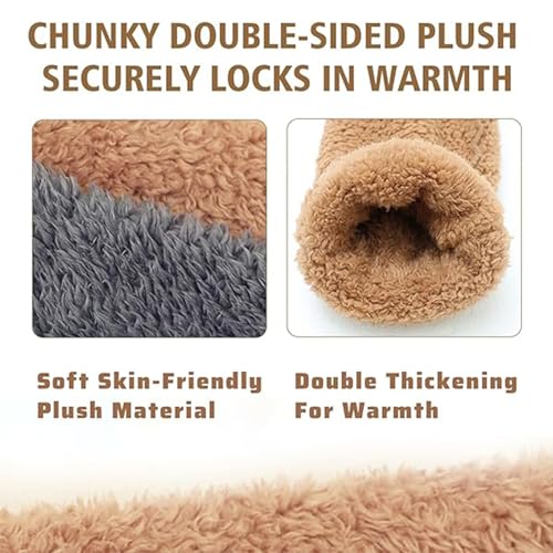 Snuggs Cozy Thigh High Socks - Winter Leg Warmers, Plush Slipper Socks, Soft Thick Warm Home Snuggle Paws2