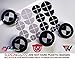 SuperWrappz - Emblema de carbono negro y plateado para BMW (2 cuádruples)...