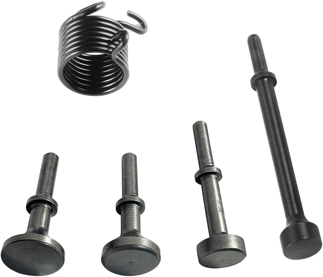 Smoothing Air Hammer Bits, 5 Pcs Air Hammer Tools Kit 0.401 Shank Pneumatic Air Chisel Bits, Extended Length Pneumatic Hammer Tool With Spring