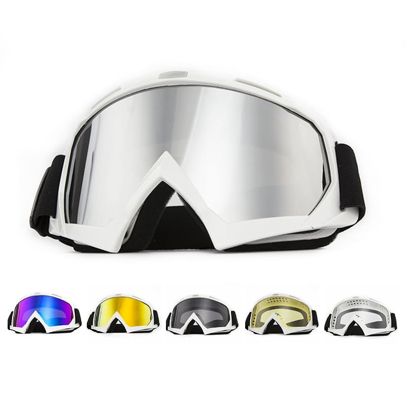 Generico Occhiali Moto,Mascherina Moto,Mascherina Motocross Occhiali da motocross sci equitazione Sport Neve sole for moto Protezione antivento Caschi ciclismo