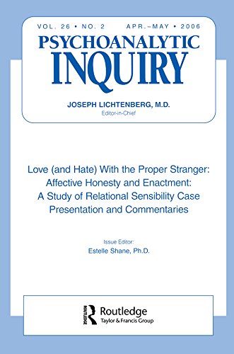 Love (and Hate) With the Proper Stranger: Affective Honesty and Enactment: Psychoanalytic Inquiry, 26.2 (Special Issue of Psychoanalytic Inquiry)