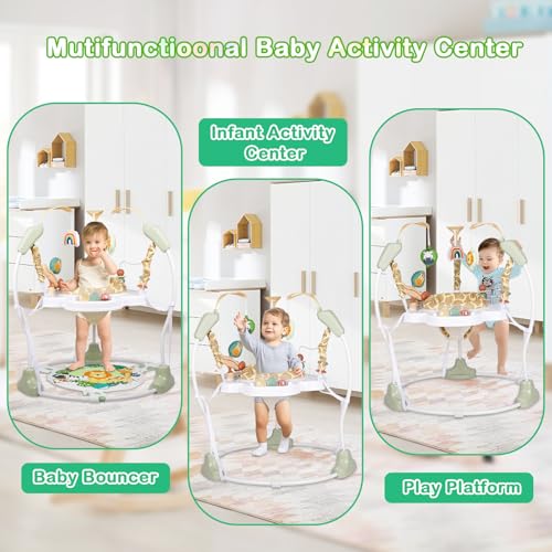 Image of Baby Activity Center, Infant Jumpers and Bouncers with Music, Lights, Infant Toys, 360Rotating Seat, 3 Adjustable Heights, Baby Play and Learning Center for 6+ Months