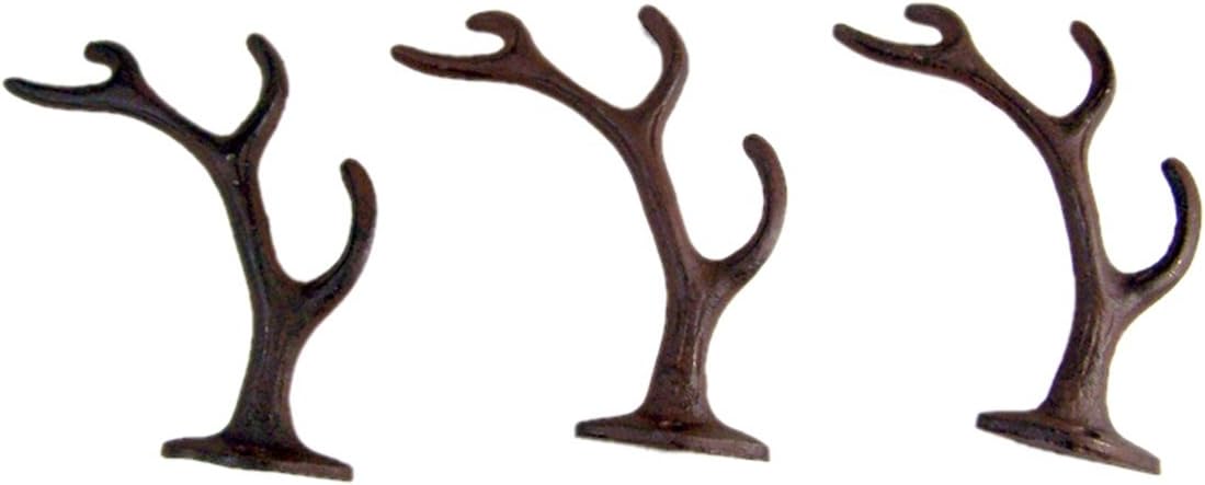 Deizang Home Originality Rustic Cast Iron Wall Hook, Set of 3