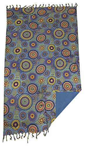 TEXTIL TARRAGO Toalla pareo estampada 95x170 cm círculos azul