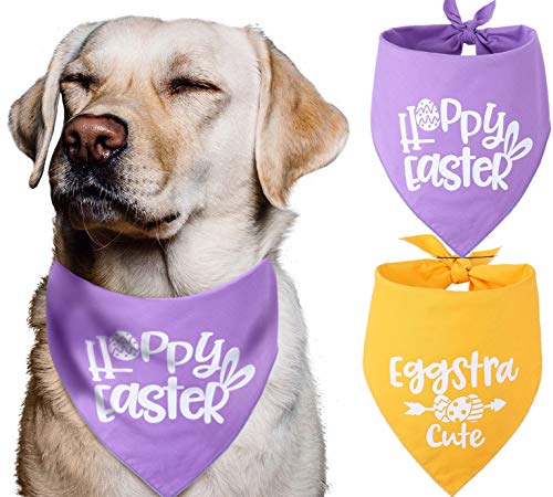 Dog Easter Bandana,Pack of 2 Easter Bandana for Dogs