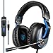 Produktbild PS4 Xbox One Headset über Ohr Stereo Gaming Headset Gaming Kopfhörer mit Geräuschisolierung Mikrofon (schwarz und blau) R4 Black