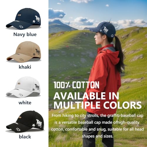 Image of Baseball Cap for Women Men - Adjustable Size Hat | Sun Protection,Colourfast,Moisture Wicking,Ponytail Hole,Wrinkle Free