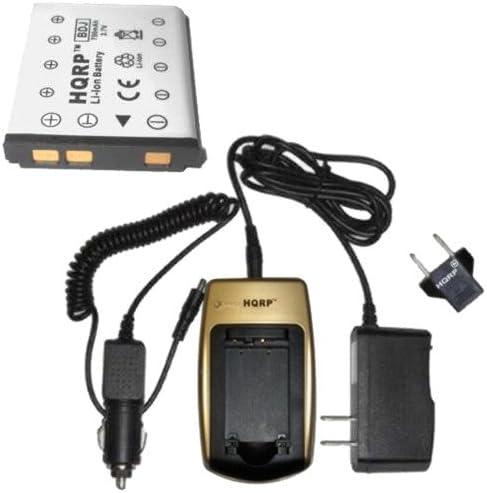 HQRP Battery and Battery Charger Compatible with Sanyo Xacti VPC-T1060 Digital Camera Replacement Plus Euro Plug Adapter