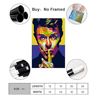 David Bowie Poster d’art sur toile et décoration murale Motif chambre de famille 30 x 45 cm - Les Beatles, Paul McCartney, John Lennon, RIngo Starr, George Harrison David Bowie Poster d'art sur toile et décoration murale Motif chambre de famille 30 x 45 cm – Image 2