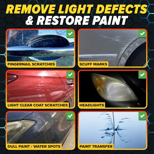 Image of Carfidant Scratch & Swirl Remover with Ceramic Silk - Car Scratch Remover for Vehicles Paint Repair with Ceramic Coating Spray - Polishing & Washing Kits with Applicator Pad & Microfiber Towel