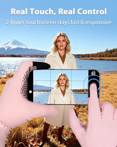 RIGWARL Winter Gloves Men Women for Cold Weather, Pink, XS - image 3