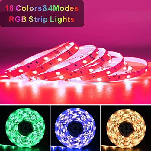 Kapata Rgb Strip Led Lights 16.4Ft Color Changing With Ir Remote Control , Back Adhesive , Flexible Strip For Bedroom , Home Party , Bar , Tv Blacklight(St-Rgb-5M/16.4Ft),Rgb Strip 5M #TOP1