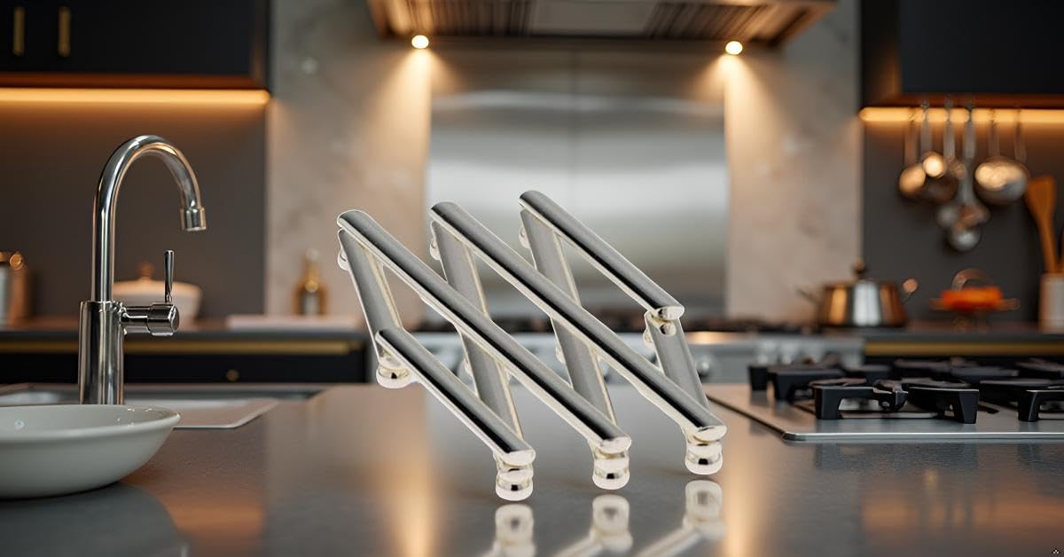 Topfuntersetzer Schere ausziehbar (bis 55 cm) | Premium Silber Plated versilbert | Top Verarbeitung