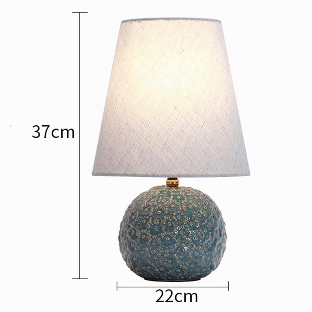 Mengjay Tischlampe Vintage, Nachttischlampe, Tischleuchte, Retro Landhaus, E27 Fassung, Lampenschirm aus Leinen, für Deko Schlafzimmer, Wohnzimmer, Geschenk