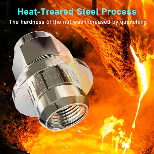 Image of DAPHNIE M12x1.5 HEX 13 /16 inch(21mm) OEM Chrome Lug Nuts-Replacement for Toyota Avalon Camry Highlander Prius Sienna, Lexus IS300 LFA CT200h HS250h GS450h and More(Set of 20)