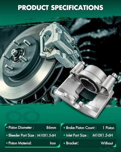 Image of SCITOO 184348 Front Left Disc Brake Caliper Assembly Without Bracket For Chevrolet For C35 /For C3500 /For Express 2500 /For Express 3500 /For K3500,For Dodge For Ram 2500 /For Ram 3500,For GMC For C3500