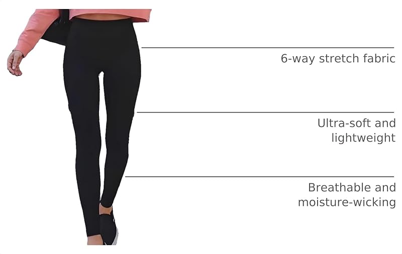 Blisset 3 Pack High Waisted Leggings for Women with Pockets Soft Active Tummy Control Pants for Yoga Running & Daily Wear image 4