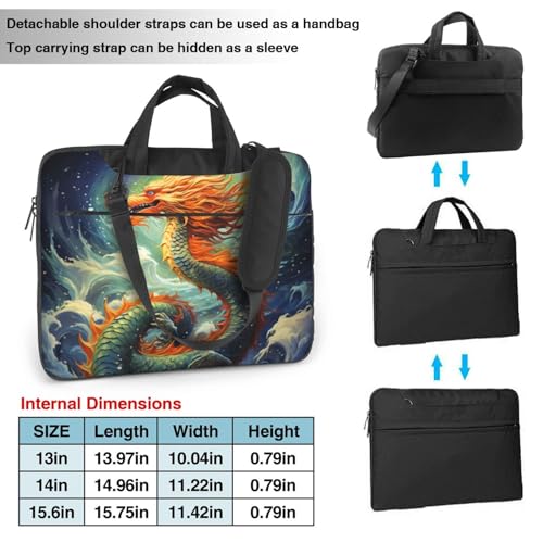 Bolso de hombro para laptop con diseño dragón chino miniatura 3