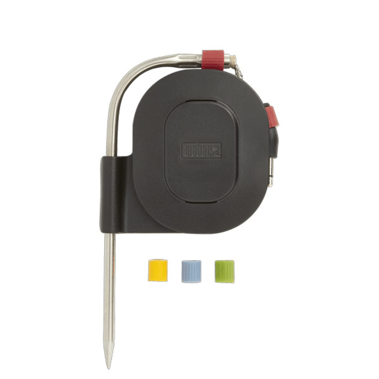 Weber 7205 Termometro iGrill 3, nero, 5,6 x 6,6 x 6,4 cm, Termometro grill, Grillassistent, Profigrillen & 7211 - Sonda Alimenti per iGrill, Nero
