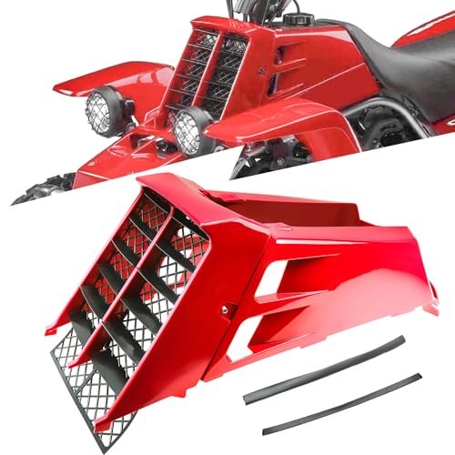 ATVMaster Red Plastic Gas Tank Side Covers with Grill, Compatible with Yamaha Banshee 350 1987-2006, 2-PC Set, OE 2GU-21721-60-00, 2GU-21711-60-00, 2GU-2171L-00-00, C0209006