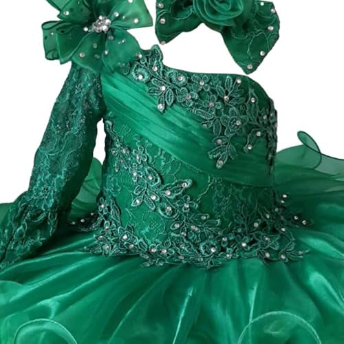 Toddler Girls Cupcake Pageant Dress Infant One Shoulder Ball Gown for Pageant Birthday2