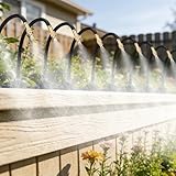 49ft Drip Irrigation System Kit - Includes 15pcs 360° Adjustable Sprayers, 5/16' PE Tubing, 1/2' & 3/4' Faucet Adapters, Automatic Garden Watering Sprinkler System for Raised Bed Plants Lawn