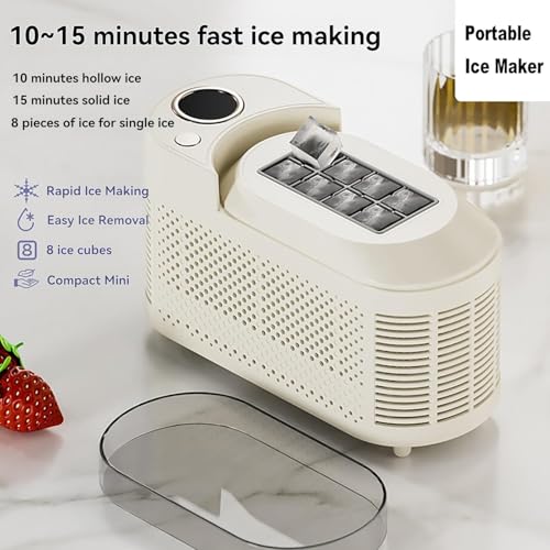 Máquina de hielo portátil para encimera, 8 cubos en 10 min miniatura 2