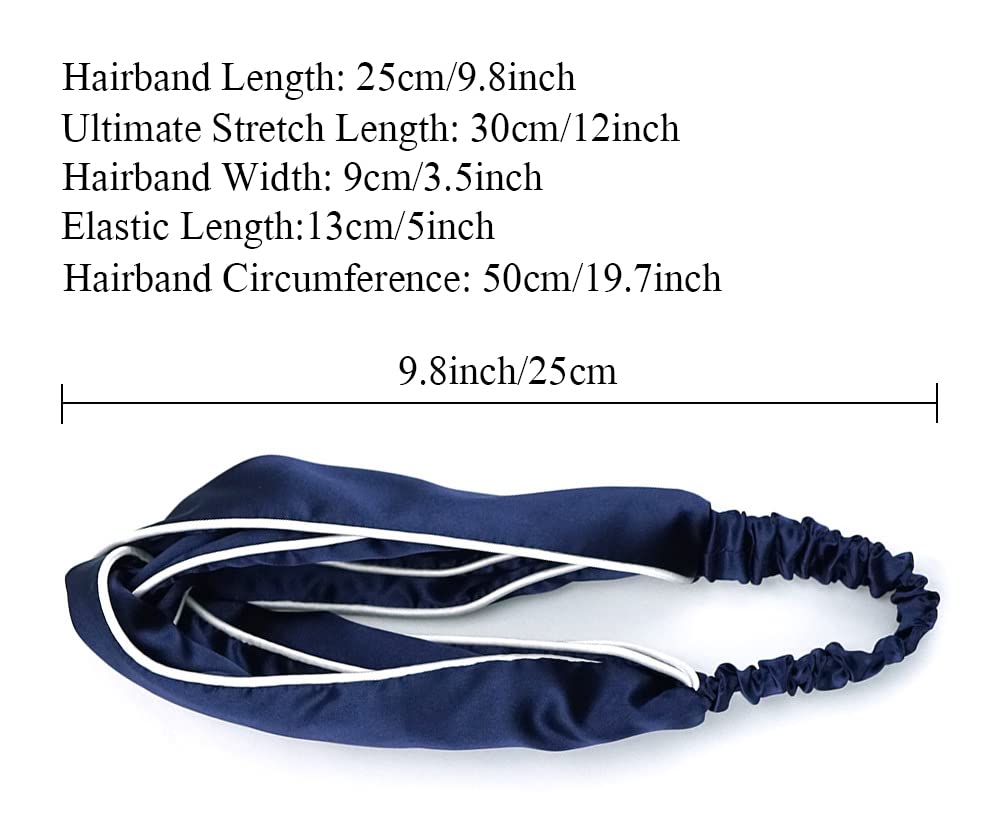 Satin Headband for Women - Wide Silk Hair Band, Elastic Plain Stretchy Headbands for Girls and Adults (Purple) - Image 4