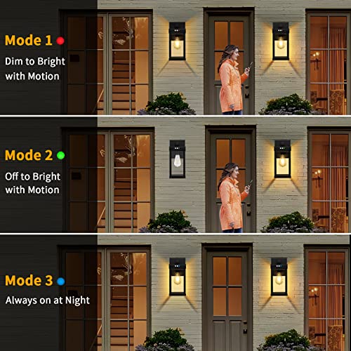 Yomisga YOSWL003 Solar Wall Lights Outdoor Dusk To Dawn Porch Lighting, Exterior Light Fixtures Wall Mount Waterproof Solar Wall Lantern thumb #2