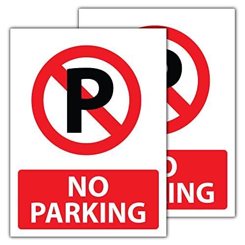 RDLCAR No Parking Sign, 1mm Rigid PVC, Highly Visible Caution Mark for Restricted Parking Areas