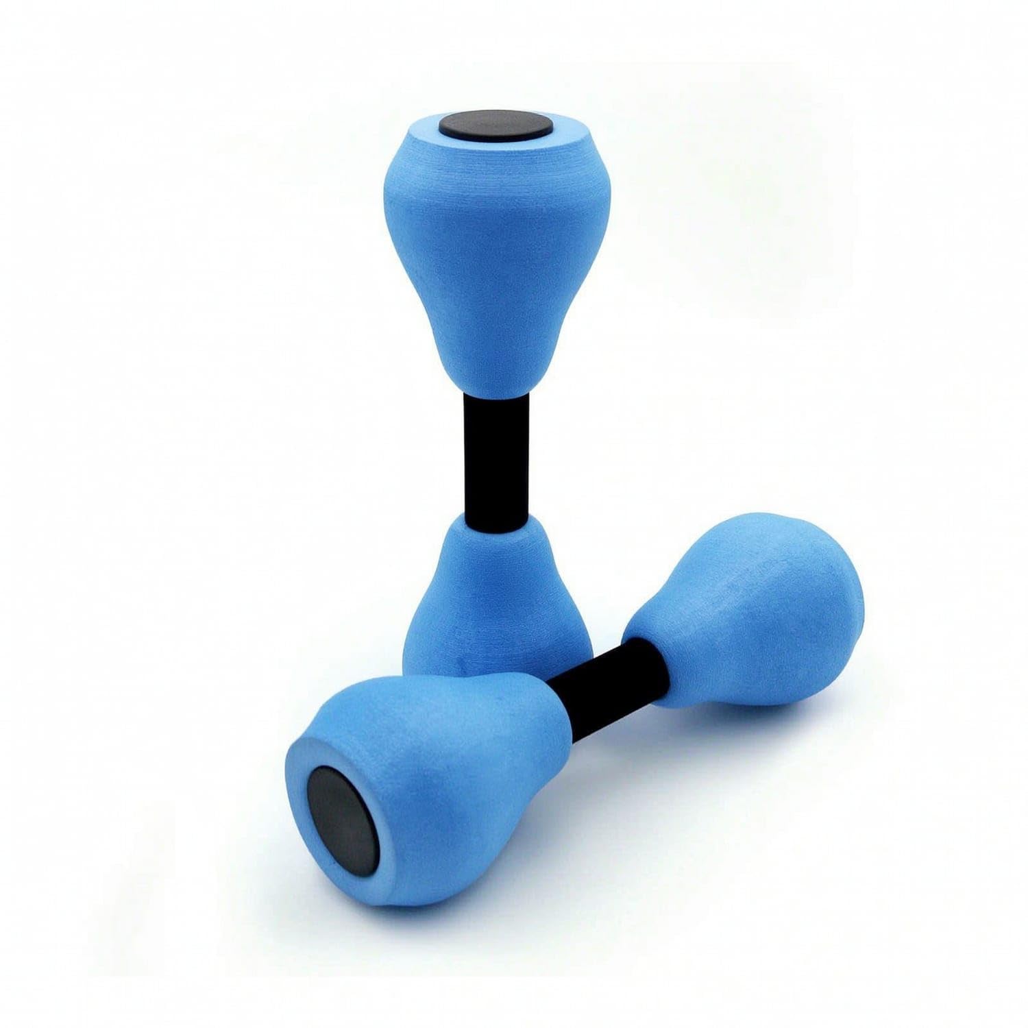 EVA Soft Water Dumbbells Buoyant Water Aerobics Dumbbells Resistance Water Fitness Barbells Low-Impact for Swimmers, Seniors, Swim Training, Blue Black Buckle-image-45