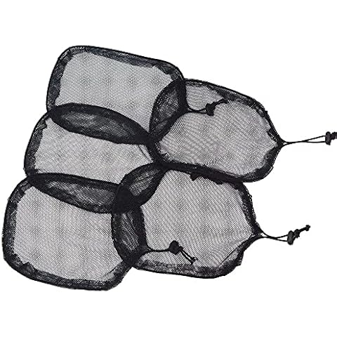 5Pcs Black Ponytail Net Drawstring Ponytail Base Net Stretchy Base for Making Afro Hair Bun Afro Puff Drawstring Ponytail Hair Wig Making Tools Elastic Hair Net Weaving Net for Women (Square) Cover