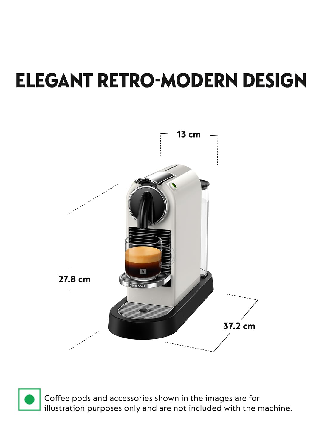 Nespresso エスプレッソマシン ホワイト Nespresso CitiZ Coffee Machine (White)|One-Touch Brewing|40ml