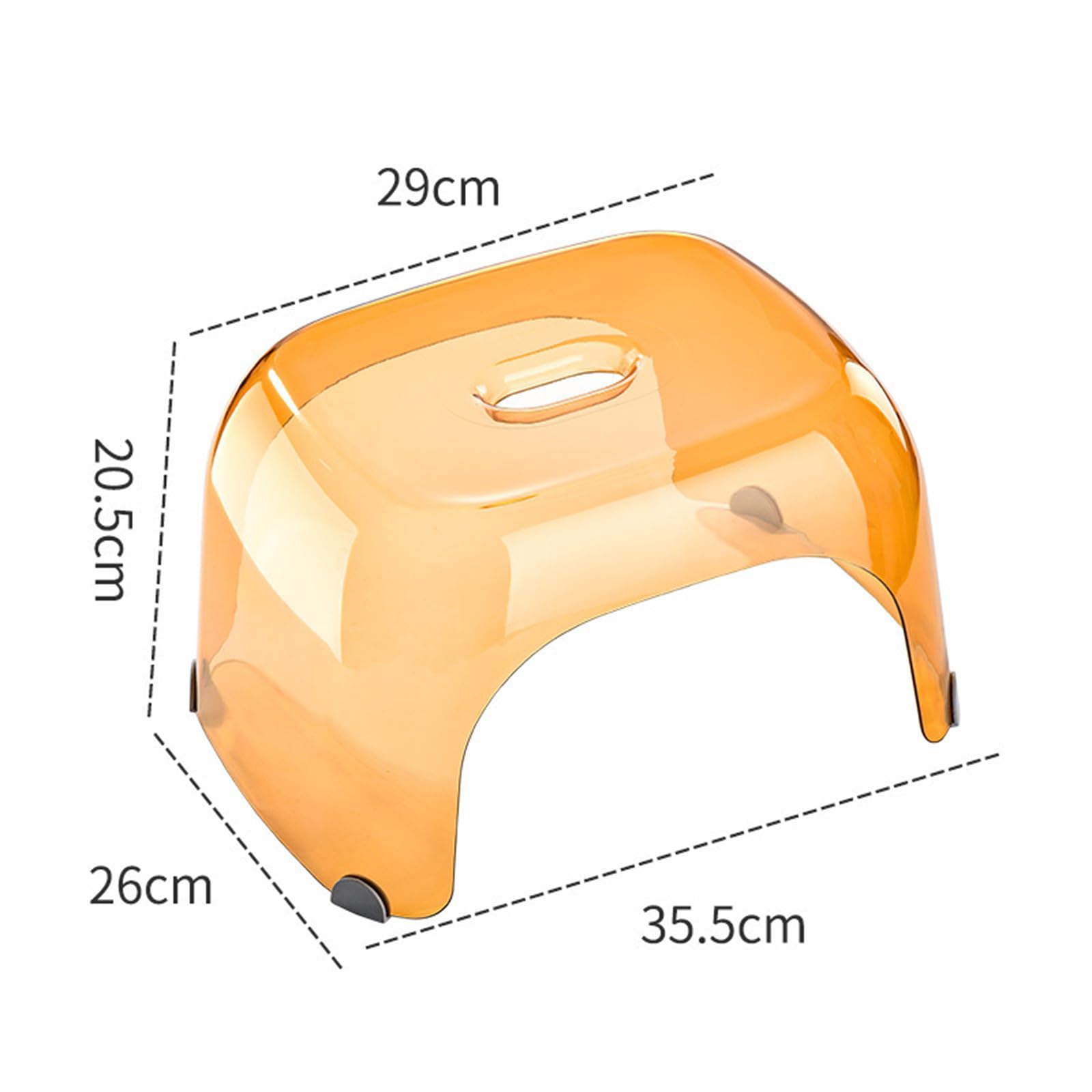 Taburete de baño acrílico transparente antideslizante soporta hasta 130 kg de grosor, asiento de ducha de plástico japonés con patas de goma, ideal para uso en el baño