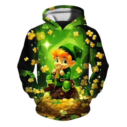 Unisex Child Full Zip Hoodie Sweatshirt Little Boys Girls Kids Hooded Unisex Sweatshirt 3D St. (Mint Green, 7-8 Years)