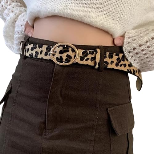 Waist Belt Leopards Print Chain for Cowgirl Stylish Simple Buckle Retro Buckle Waist Chain Belt