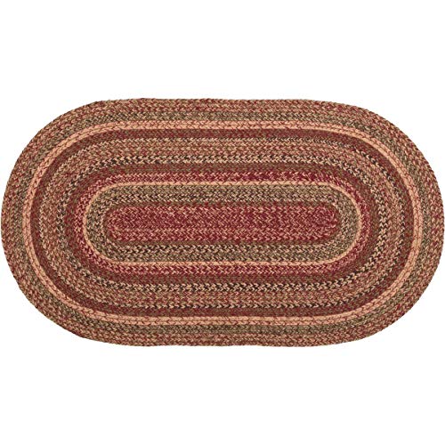 Vhcbrands69418cidermilljutecollection27x48inchcountrybraidedovalentrywayarearugwithnonslippadburgundyandtan Urban Country Home Decor Vhc brands 69418 cider mill jute collection 27 x 48 inch country braided oval entryway area rug with non slip pad burgundy and tan urban country home decor