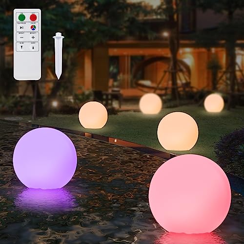 NiceBuy Luces Piscina Flotantes Solar Luces Solares Led Exterior Jardin Suelo Luz Piscina Solar Flotante,Luces Para Piscinas Solares A Distancia Para Decorativas Pond 25CM