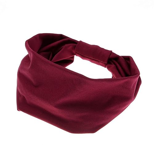 Miniatura 3 de YAZILIND Cinta elástica de tela ancha para el cabello, accesorios para el cabello, tocado de lavado para niñas deportivas, pañuelo retro (rosa)